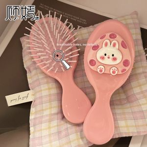 Portable Foldable Cartoon Mini Airbag Comb Children Girls Personal Small Size Massage Hair Comb Mirror for Daily Use