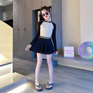 LIREGONGZHU | Long Sleeve Quick-Dry Girls Swimwear Dress