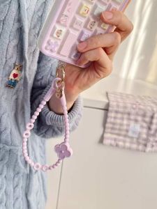 Short Silicone Lanyard Phone Strap Four Leaf Clover Design Portable Mobile Phone Accessory Simple Hand Cord Card Holder