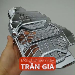 Ốp che két nước xe Click Thái 110 đời đầu năm 2006-2007-2008-2009-2010-2011-2012 quạt gió xi inox - phụ kiện trang trí