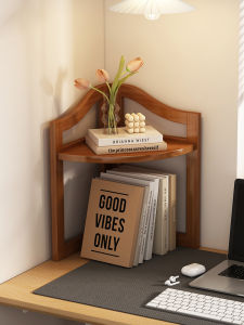Desktop Organizer Rack Office Desk Corner Storage Solution Bedroom Dormitory Room Clutter Storage Shelf Bamboo Material