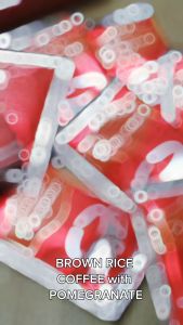 Authentic Brown Rice Coffee with Pomegranate Coffee Instant Coffee Drink for Hot and Cold 3 Sachets