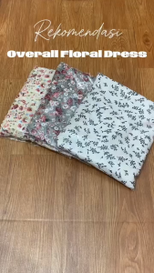 Overall Wanita Motif Bunga Polkadot | Mola Overall Dress Panjang Korean style Tali bisa Diatur