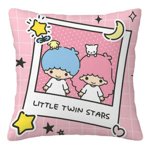 Sanrio | Sanrio Little Twin Stars Pillow Covers Cartoon Sofa Decorative Home Double-sided Printing Short Plush Cushion Cover