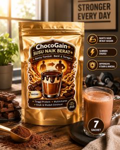 ChocoGain+ Niacin Drink Mix - High Protein - Multivitamin - Energy - Vitamins & Minerals - 7 Sachets