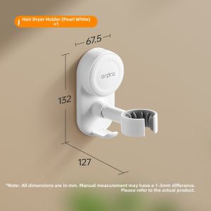 pracra | Wall-mounted Suction Cup Freehands Hair Dryer Organizer