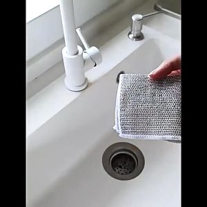 ALAmall ผ้าขนหนูล้างจาน ลวดเงิน ผ้าล้างจาน ขนาด 20X20cm ผ้าทําความสะอาด เหมาะสำหรับล้างจานและเช็ด กระทะ