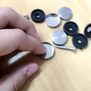 Combo 8 Nắp Đệm Và Vít 14mm/20mm Trang Trí Bằng Hợp Kim Không Gỉ Dùng Lắp Trang Trí Gương Cố Định Đồ Nội Thất