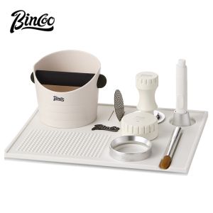 Bincoo Máy pha cà phê Espresso Làm xáo trộn Bộ xử lý bột Báo Chí Pad bột Báo Chí búa vải máy xay bột thiết lập chuyên nghiệp Bar drainer Pad dày cà phê đồ dùng lưu trữ Bộ đệm 51mm/58mm