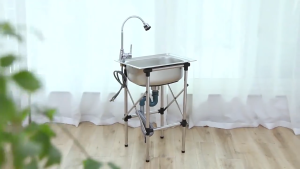 💥 2025 new upgrade💥304 stainless steel kitchen sink Household high quality vertical sink wash basin wash vegetable basin stainless portable/Folding sink with stand lababo stainless complete set Dish Washing Pool With faucet