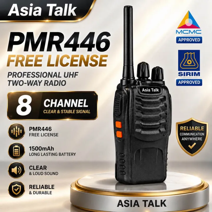 ✅Ready Stock SIRIM MCMC APPROVED✅ Free License PMR-446 ASIA TALK Walkie Talkie 1500mAh High Capacity walkie talkie