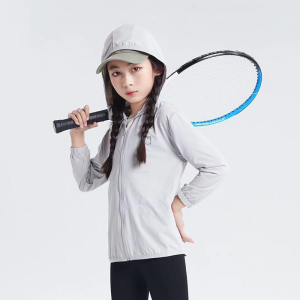 Childrens UV Protection Clothing Ice Silk Thin Sportswear Summer Outdoor Coat Breathable Hooded Baby Beach Sunscreen Suit