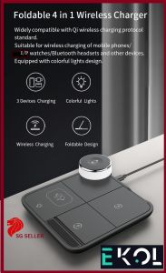 {SG Seller} EKOL 4 in 1 Foldable 15W Wireless Charger