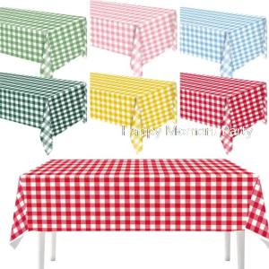 Kayou | 1/2/3pcs Red Gingham Plaid Table Cloths for Party Rectangle Table Cover for Picnic Farm Birthday Wedding Tablecloth Supplies