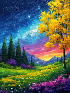 HUACAN 5d Diy Diamond Mosaic Tree Forest Landscape Diamond Painting Full Square Round Drill Home Decor Pictures Rhinestones