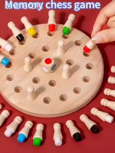 【Local shipment】 Wooden Memory Match Stick Chess Game Color Memory Chess Funny Block Board Game Memory Match Stick Chess
