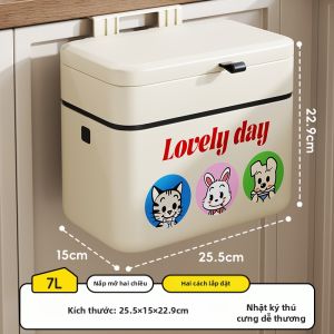 Thùng Rác Treo Tường Không Dụng Cụ