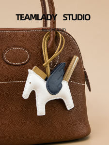 Teamlady Import Goatskin Pony Hand-Stitched Contrast Color Pony Ornaments Horsehair Pegasus Fancy Key Hanger Car Hanging