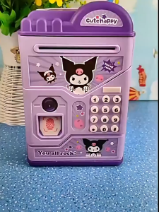 ATM Machine Music Card Fingerprint Piggy Bank ATM Password Safe Box Kuromi Melody Nezha XC400