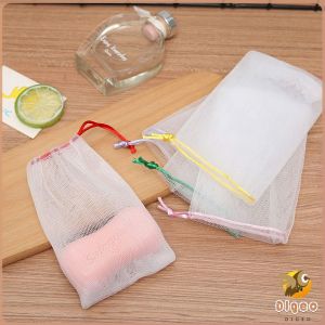 Digeo 10Pcs Handmade Bath Soap Bubble Mesh Bags / Exfoliating Cleaning Facial Soap Net (Random Color)