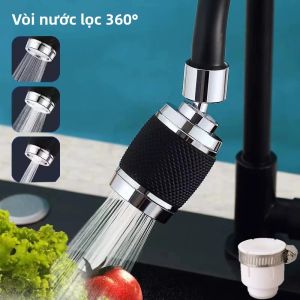 360 °   Vòi Xoay Đa Năng Với 3 Chế Độ Bộ Lọc Tiết Kiệm Nước Chống Nước Đồ Dùng Nhà Bếp Thiết Kế Tay Cầm Đơn Đương Đại