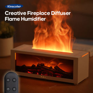 Creative Fireplace Air Humidifier: A Waterless Auto-Off Aroma Essential Oil Diffuser with LED Light & Remote Control