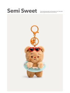Semisweet Original Butter Bear Plush Bag Charm Cute Cartoon Bookbag Keychain Car Accessory Soft Toy Pendant