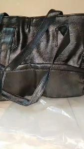 Forever Young Tote Bag Wanita Ukuran Besar Tebal Bahan Kulit PU Kilat Muat Banyak