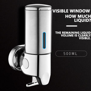 Wall-Mounted Soap & Shampoo Dispenser - 500ml Manual Press | T-Type Pole Organizer for Bathroom