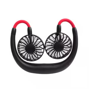 การออกแบบหูฟังคุณภาพสูงมือฟรีเดินทางกลางแจ้งแบบพกพา USB ชาร์จไฟ LED พัดลมคอพัดลมมือถือขนาดเล็ก