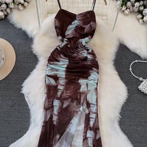 Summer beach floral dress for women Casual plus size mermaid Midi dress bodycon cocktail dress