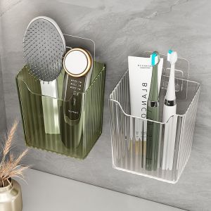 Bathroom toothbrush toothpaste comb storage rack non perforated wall mounted bathroom hand washing and washing table toilet cabinet storage container