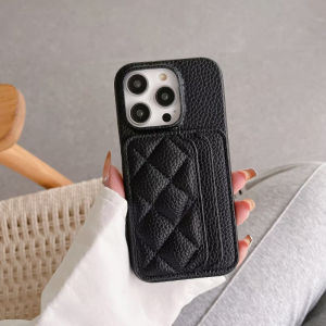 New Solid Color Leather Wallet Twin Card Slot Phone Case For iPhone 16 Pro Max E 14 11 12 13 15 Pro Max Mini Bumper Back Cover