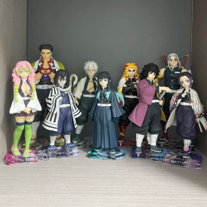 Bandai | Anime Figure Demon Slayer Figures Kimetsu No Yaiba Doll Tanjiro Nezuko Zenitsu Figurine Inosuke Standing Action Figure Model Toy