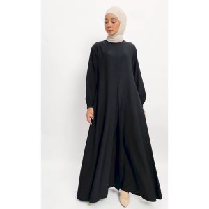 Baju Gamis Syari Wanita Terbaru Aisha Set Syari Abaya Kaftan Jumbo - Hitam