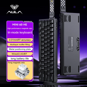 AULA | AULA MINI 60HE Magnetic Keyboard Wireless 60% Rapid Trigger 8K Return Esports Customize RGB Magnetic Switch Gaming Keyboard