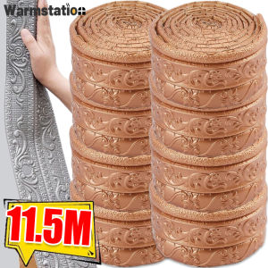 สติกเกอร์ตกแต่งผนัง3D ลายบัวมีกาวในตัวขนาด230X8ซม. วอลเปเปอร์แผ่นไม้อัดกันน้ำปองกันโดยทำให้หนาขึ้นการชนกัน