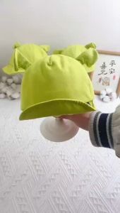 Cartoon Baby Baseball Cap Green Funny Kids Bucket Hat With Ears Spring Summer Toddler Boys Girls Fisherman Hats Beanie