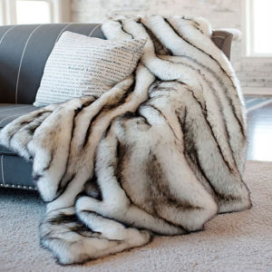 Model Room Fur Blanket Club Bedroom Blanket Home Decorative Blanket White Imitation Fox Fur Nap Blanket Model Room Cover Blanket