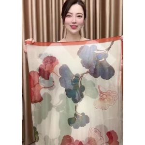 Khăn Choàng Lụa Nữ Mùa Xuân Hè Chống Nắng Thoáng Khí Mát Mẻ Đa Năng Cỡ Lớn Khăn Choàng Lụa Polyester Dài Vuông