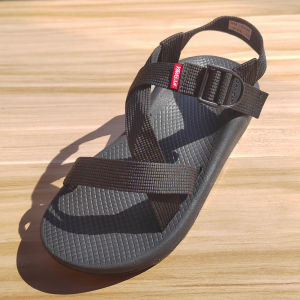 Adhesive Sandals Mens Summer Quick Dry Anti-Slip Wear-Resistant Outdoor Casual Trendy Beach Shoes Cotton Fabric Magic Tape