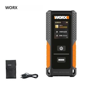 Worx Stud Finder WX086 3in1 เครื่องตรวจจับมัลติฟังก์ชั่นผนังโลหะไม้เครื่องตรวจจับสายเคเบิลจอแสดงผลสีดิจิตอล USB Voice Broadcast