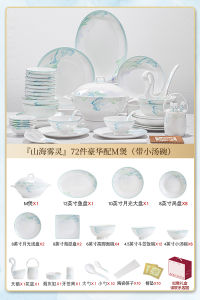 ชุดจานและชาม High Value ใหม่ปี 2026 สำหรับใช้ในบ้าน จิวเวลรี่เจดซี ชุดจานและชามระดับไฮเอนด์ ชุดของขวัญสำหรับย้ายบ้าน จาน ชาม ช้อน