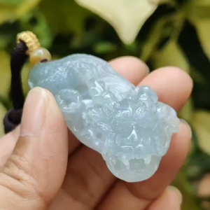 Newly Listed Crafted as Dragon Pendant on Natural Type A Jadeite Jade certificate weighs 28.25 grams measurement 48.9 * 26.6 * 13.8 mm (pendant382)