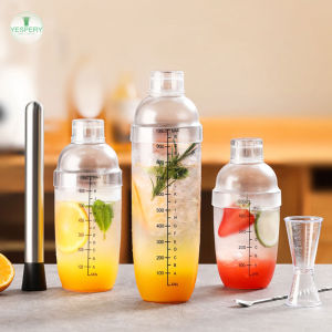 YESPERY 500ml/700ml Plastic Cocktail Shaker Home Bar Utensils Plastic Shake Cup Barware Drink Mixer Shake Bottle