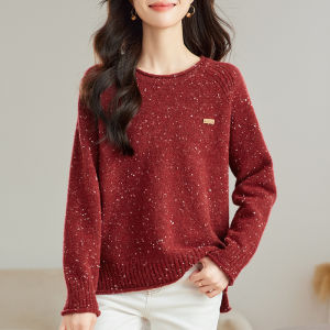 Lamb Wool Knitted Top Loose Christmas Lazy Style Bottoming Shirt Autumn Winter New Arrival Large Size Christmas Sweater