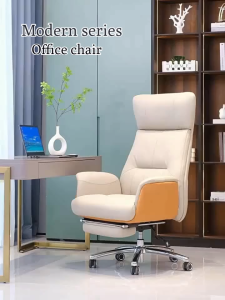 Tozient เก้าอี้หนังแท้แท้เก้าอี้พิงสำนักงานสบายในระยะยาวนั่งสบายเก้าอี้มีที่พักเท้าเก้าอี้คอมพิวเตอร์ตามหลักสรีรศาสตร์