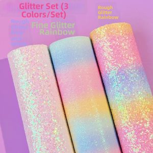 BEIDIANNI | Rainbow 7 Colors Glitter Iron-on Fabric