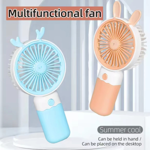Cute Mini Fan USB Rechargeable Fan Handhold Portable Pocket Fan Cooling Fan Multifuncationl Phone Stand Rack Desk Fan with Aromatherapy for School Office Adult Kids