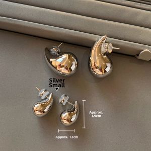 CAFFTI | Luxurious Big Drop Metal Earrings for Women Gold Silver